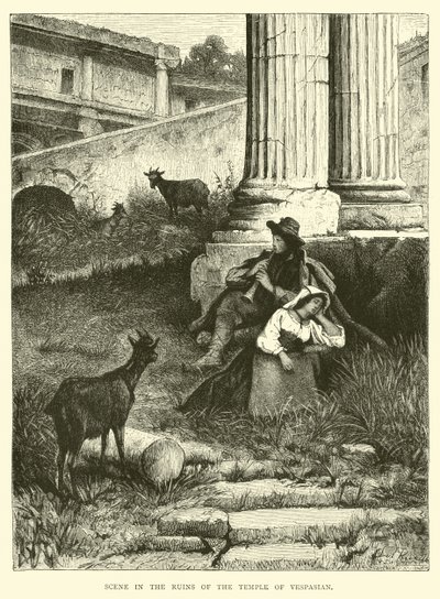 Vespasian Tapınağı kalıntılarında sahne by English School