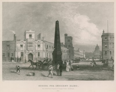 Indegent Blind Okulu ve Bethlehem Hastanesi, St Georges Field, Southwark by English School