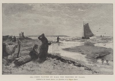 Galler Prensesi SAİK tarafından boyanmış deniz parçası (gravür) by English School