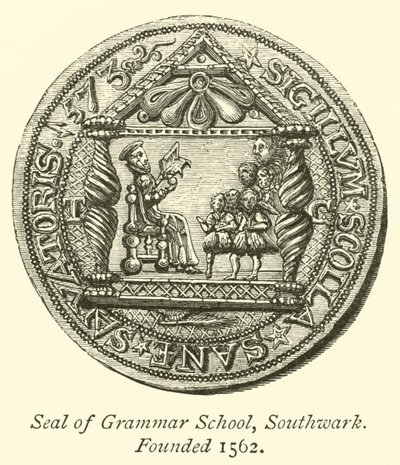 Seal of Grammar School, Southwark, 1562