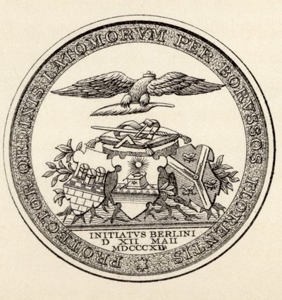 Berlin Masonlarının Mührü, 1812, Thomas C. Jack tarafından yayınlanan 