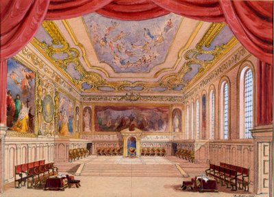 Venedik Taciri için Set Tasarımı, William Shakespeare, 1858 (kağıt üzerinde wc) by English School