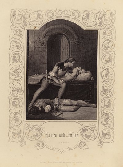 Shakespeare: Romeo ve Juliet, Perde 5, Sahne 3 (gravür) by English School