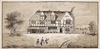 Shakespeare Evi, Stratford-Upon-Avon (sepya fotoğrafı) by English School