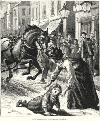"Çocuğun Elbisesini Kaptı" (gravür) by English School