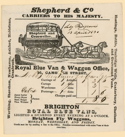 Shepherd & Co faturası. Brighton
