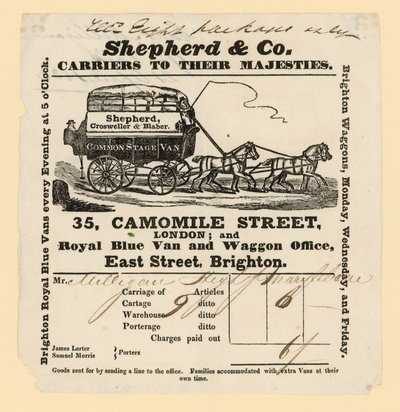Shepherd & Co faturası. Brighton