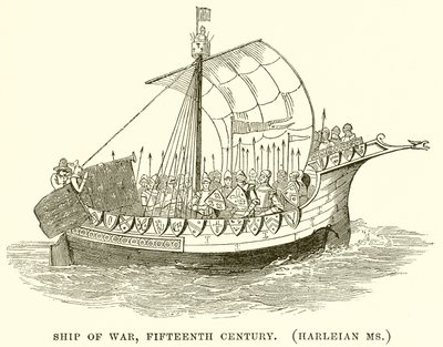 Savaş Gemisi, On Beşinci Yüzyıl. (Harleian Hanım) by English School