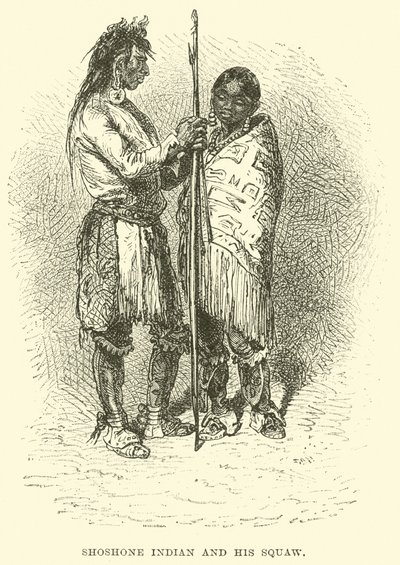 Shoshone Indian ve Squaw