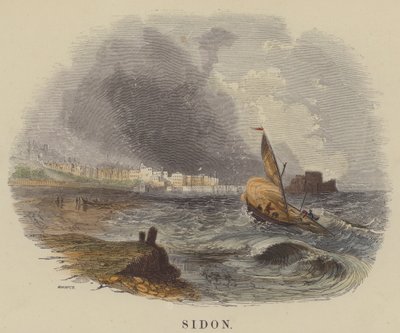 Sidon (renkli gravür) by English School