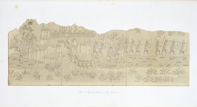 Kuşatma ve Bir Şehrin Yağmalanması, Koujunjik, Austen Henry Layard (1817-94) tarafından Nineveh ve Kalıntıları'ndan 40. levha 1849'da yayınlandı by English School