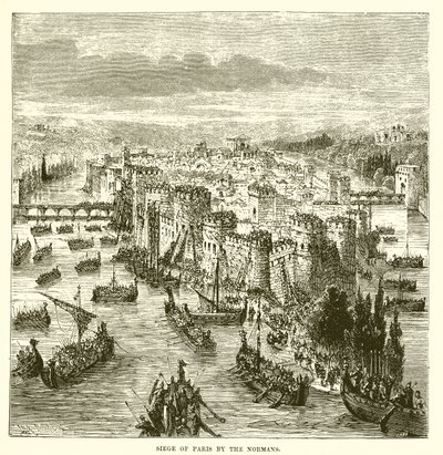 Normanlar tarafından Paris Kuşatması by English School