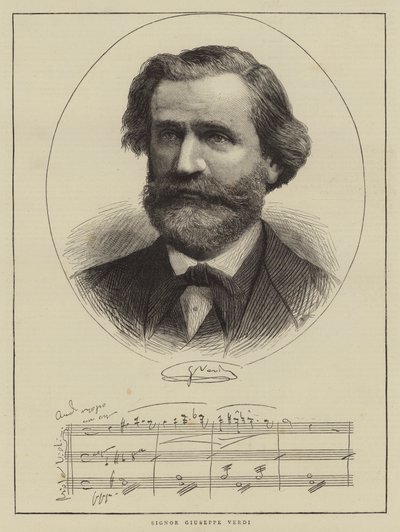 Signor Giuseppe Verdi (gravür) by English School