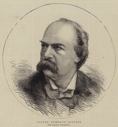 Signor Tommaso Salvini (gravür) by English School