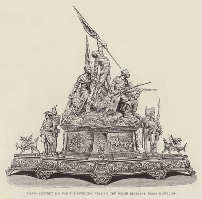 Galler Alayı, Birinci Tabur Subay Dağınıklığı için Gümüş Merkez (gravür) by English School