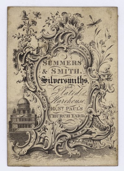 Silversmiths, Summers & Smith, ticari kart by English School