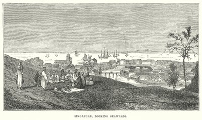 Singapur, Denize Bakarken (gravür) by English School