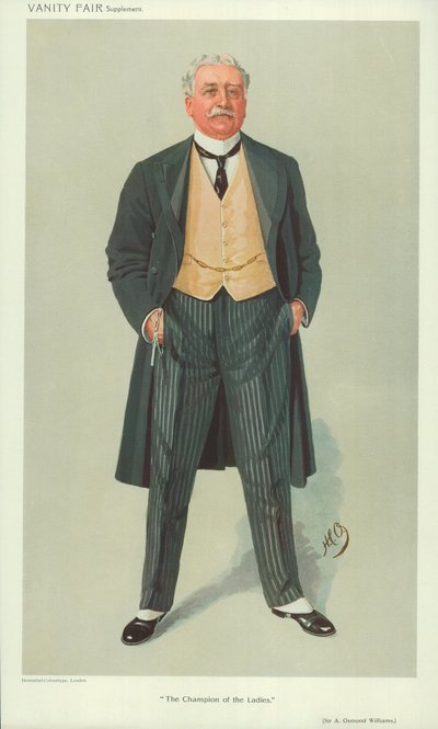 Sir A Osmond Williams, Bayanlar Şampiyonu, 1 Aralık 1909, Vanity Fair karikatürü by English School