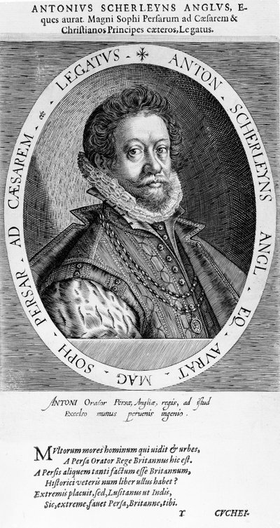 Sir Anthony Sherley (gravür) by English School