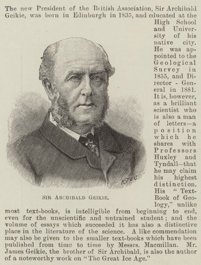 Sir Archibald Geikie (gravür) by English School