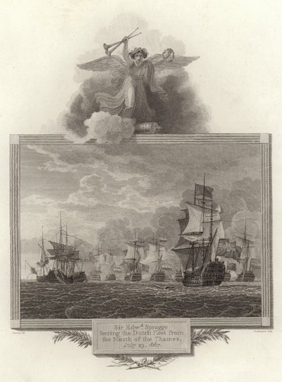Sir Edwd Spragge, Hollanda Donanmasını Thames