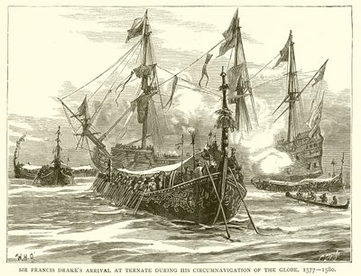 Sir Francis Drakes, Dünyanın Çevresinde Gezinirken Ternate