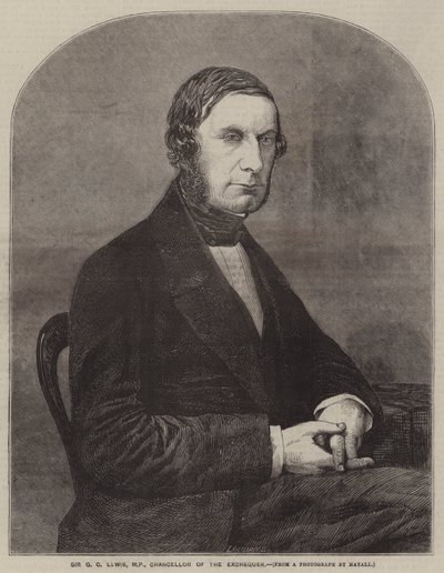 Sir GC Lewis, MP, Maliye Bakanı (gravür) by English School
