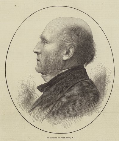 Sir George Gilbert Scott, RA (gravür) by English School