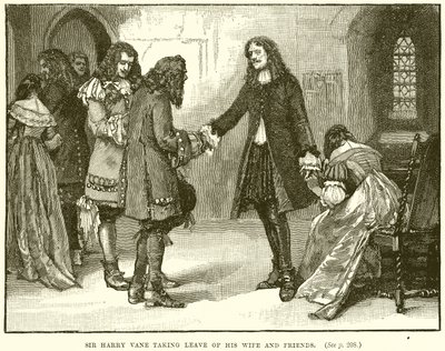 Sir Harry Vane, Karısından ve Arkadaşlarından veda ederken by English School