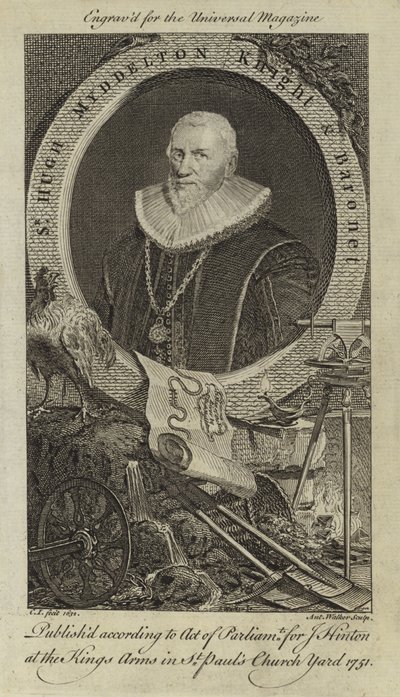 Sir Hugh Myddelton, Şövalye ve Baronet by English School
