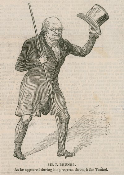 Sir Isambard Brunel tünelde ilerlerken göründüğü gibi by English School