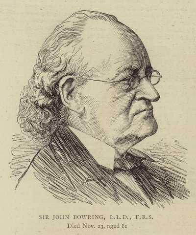 Sir John Bowring, LLD, FRS (gravür) by English School