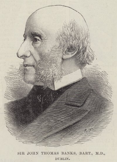 Sir John Thomas Banks, Baronet, MD, Dublin (gravür) by English School