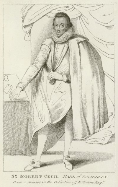 Sir Robert Cecil, Salisbury Kontu (gravür) by English School