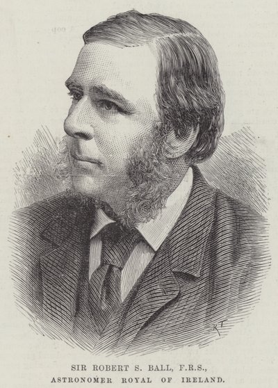 Sir Robert S Ball, FRS, İrlanda Kraliyet Astronomu (gravür) by English School