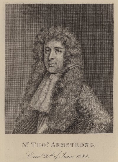 Sir Thomas Armstrong, İngiliz asker ve siyasetçi (gravür) by English School