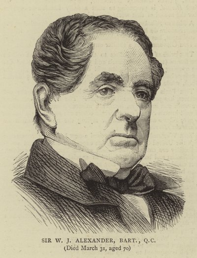 Sir W J Alexander, Baronet, QC (gravür) by English School