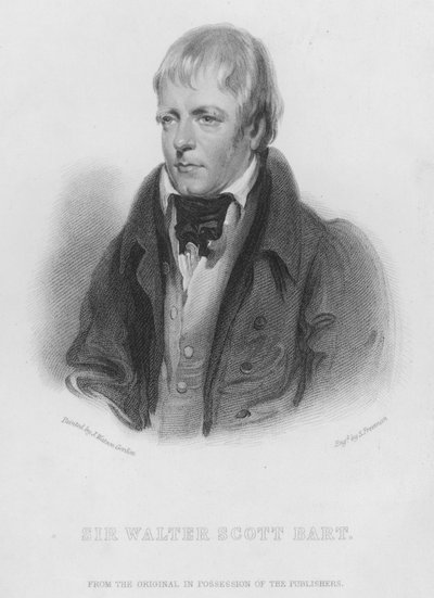 Sir Walter Scott, Baronet (gravür) by English School