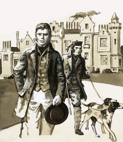Sir Walter Scott Tom Purdie ile yürüyor by English School