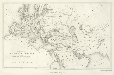 Charlemagne zamanındaki büyük imparatorlukların taslağı by English School