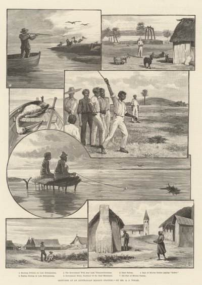 Avustralya Misyon İstasyonunda Eskizler (gravür) by English School