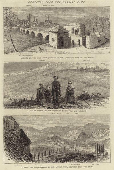 Carlist Kampından Eskizler (gravür) by English School