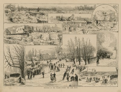 Geç don sırasında Thames üzerinde eskizler by English School