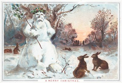 Kardan Adam ve Tavşan, Noel Kartı by English School