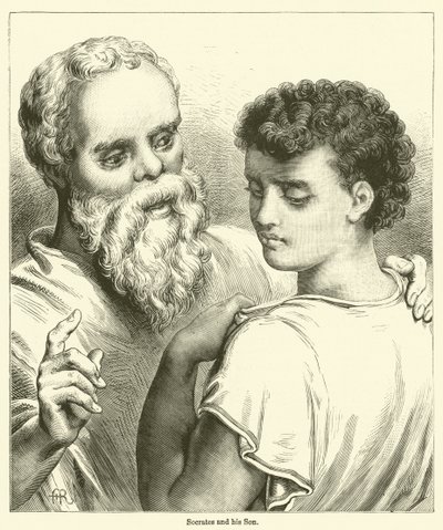 Sokrates ve Oğlu (gravür) by English School