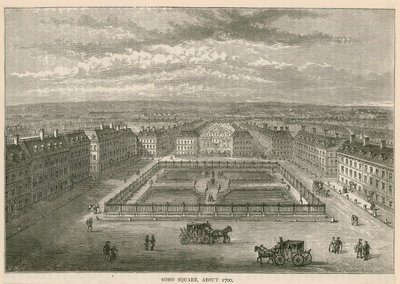 Soho Meydanı, yaklaşık 1700 by English School