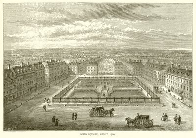 Soho Meydanı, yaklaşık 1700 by English School