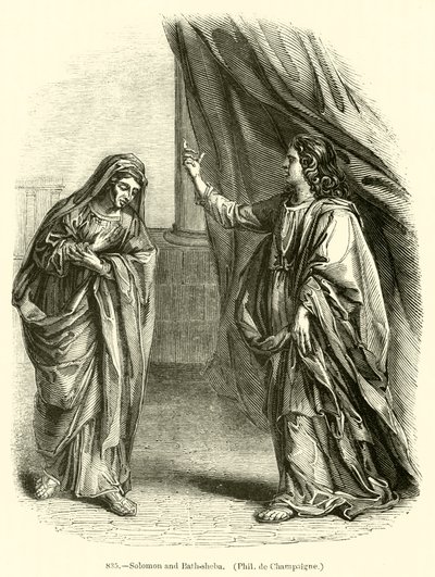 Süleyman ve Bath-sheba, Philippe de Champaigne (gravür) by English School