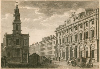 Somerset House ve St Mary-le-Strand, The Strand, Londra by English School