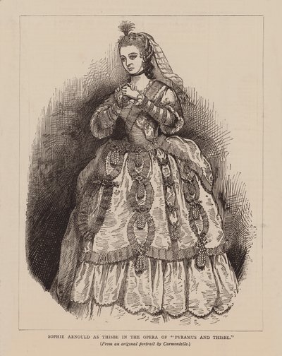 "Pyramus ve Thisbe" operasında Thisbe rolünde Sophie Arnould (gravür) by English School